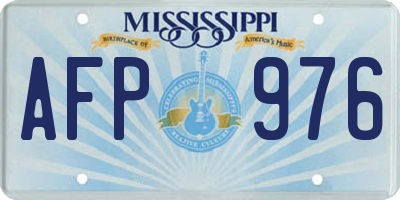 MS license plate AFP976