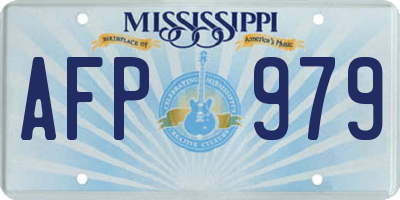 MS license plate AFP979