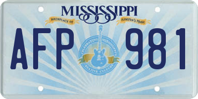 MS license plate AFP981