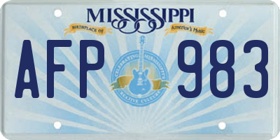 MS license plate AFP983