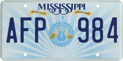 MS license plate AFP984