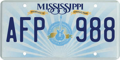 MS license plate AFP988