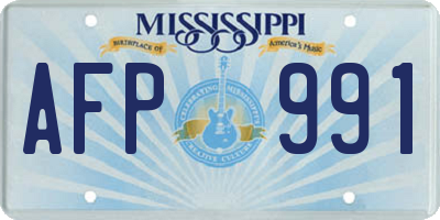MS license plate AFP991