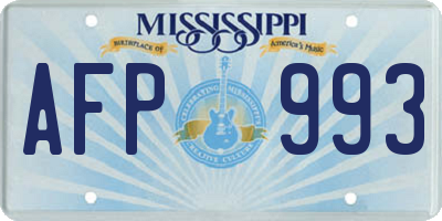 MS license plate AFP993