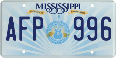MS license plate AFP996