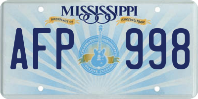 MS license plate AFP998