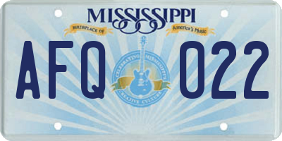 MS license plate AFQ022