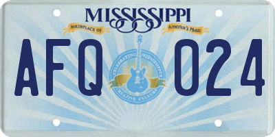 MS license plate AFQ024