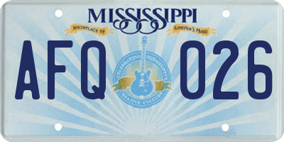 MS license plate AFQ026