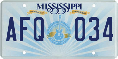 MS license plate AFQ034