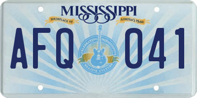 MS license plate AFQ041