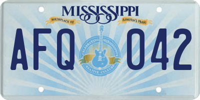 MS license plate AFQ042
