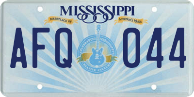 MS license plate AFQ044