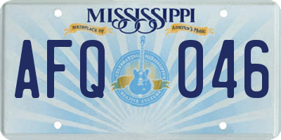 MS license plate AFQ046
