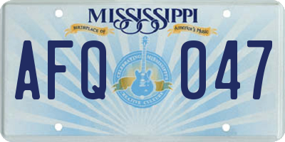 MS license plate AFQ047