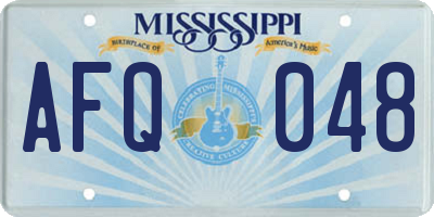 MS license plate AFQ048