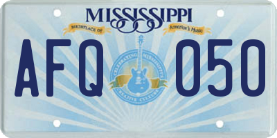 MS license plate AFQ050