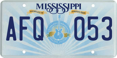 MS license plate AFQ053