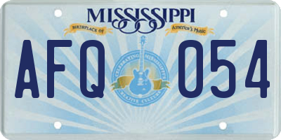 MS license plate AFQ054
