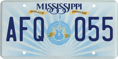 MS license plate AFQ055