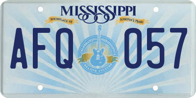 MS license plate AFQ057