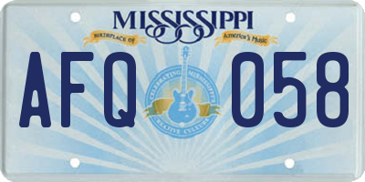 MS license plate AFQ058