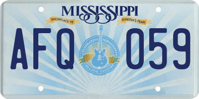 MS license plate AFQ059