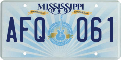 MS license plate AFQ061