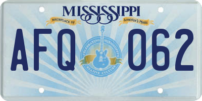 MS license plate AFQ062
