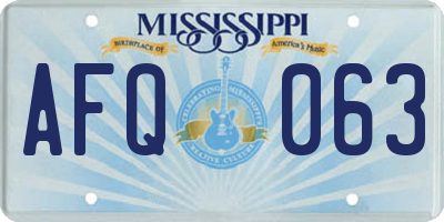 MS license plate AFQ063