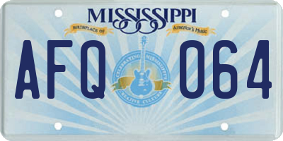 MS license plate AFQ064
