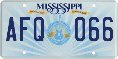 MS license plate AFQ066