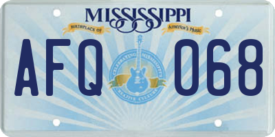 MS license plate AFQ068