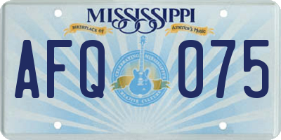MS license plate AFQ075