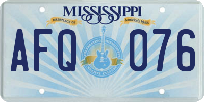 MS license plate AFQ076