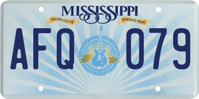 MS license plate AFQ079