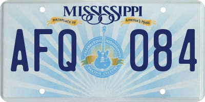 MS license plate AFQ084