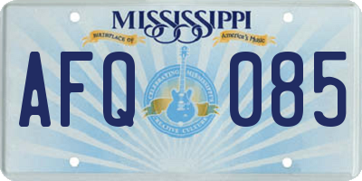 MS license plate AFQ085