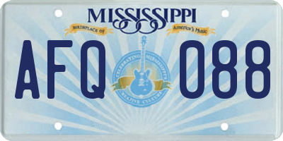 MS license plate AFQ088