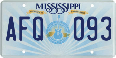 MS license plate AFQ093