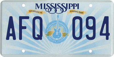 MS license plate AFQ094