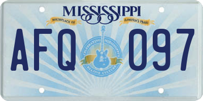 MS license plate AFQ097