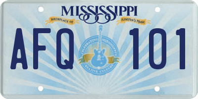 MS license plate AFQ101