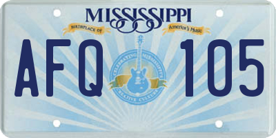 MS license plate AFQ105