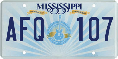 MS license plate AFQ107