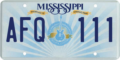 MS license plate AFQ111