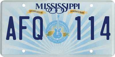 MS license plate AFQ114