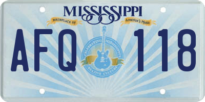 MS license plate AFQ118