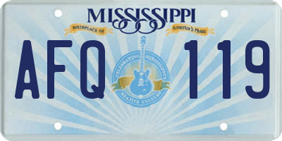 MS license plate AFQ119