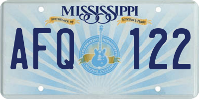 MS license plate AFQ122